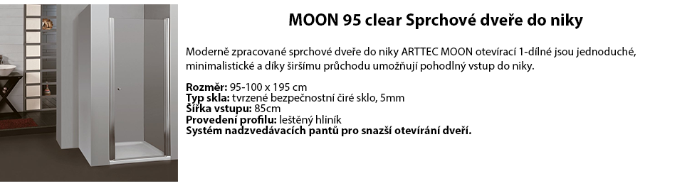 MOON 95 clear Sprchové dveře do niky